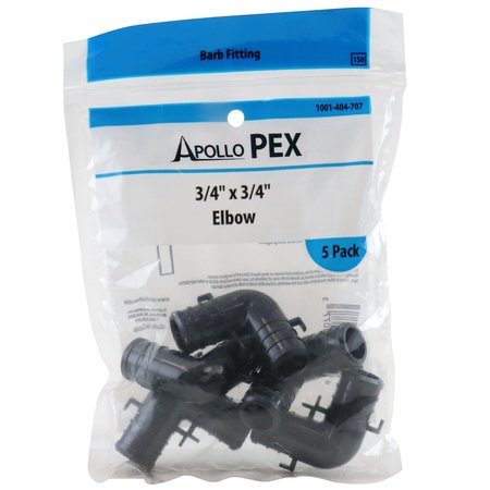 Apollo Pex 3/4 in. Plastic PEX Barb 90-Degree Elbow (5-Pack), 5PK PXPAE345PK